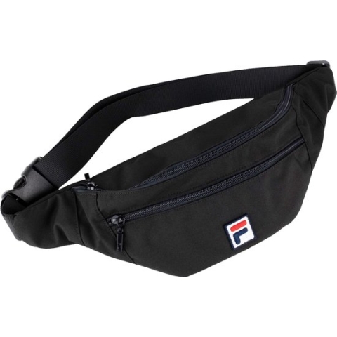 Fila Bissau Coated Canvas Double Zipper Waist Bag FBU0010-80009, Unisex, Zwart, Sachet, maat: One size