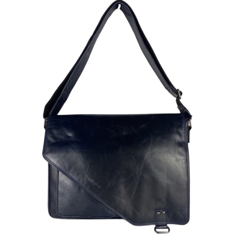 Laptoptas - Donkerblauw - Werktas Dames - Aktetas - Crossbody Tas Dames - Laptop tot 15.6 inches - Tas - Leer