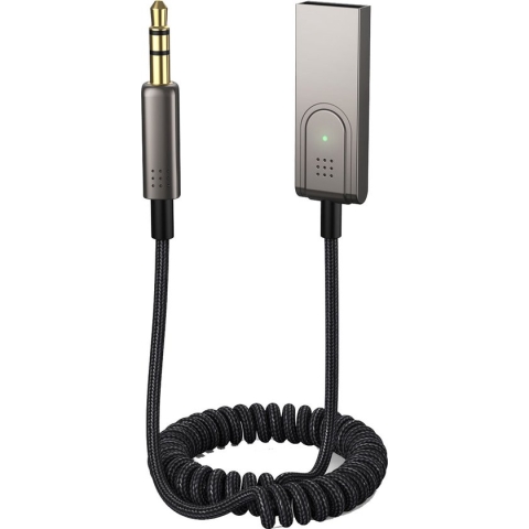 MMOBIEL Carkit Transmitter Bluetooth USB – Auto USB naar AUX Bluetooth Ontvanger – AUX BT Adapter – USB-A Bluetooth Audio Adapter naar 3.5mm Jack met Microfoon voor Handsfree Bellen