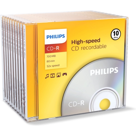 Philips CD-R 80Min - 700MB - Speed 52x - Jewelcase - 10 stuks