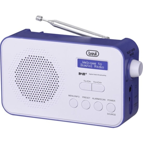 Trevi - Draagbare radio DAB/DAB+, 7F92, Blauw/wit