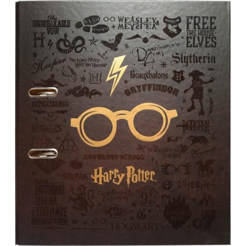 Harry Potter Ringband Glasses 2-rings A4 7 Cm Donkerbruin/goud