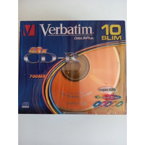Verbatim 43308 CD-R AZO Colours Schijven - 10 Stuks / Slimcase