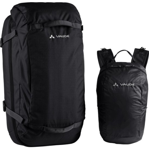 VAUDE Mundo 50+To Go Rugzak - black - 2,074 kg - 50+12 L - comfortabel, zacht gepolsterd rugpand - gepolsterde heupband met vakje