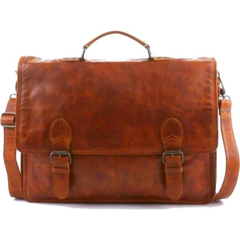 Bear Design Guus Leren Laptoptas - 15,4 inch - Cognac