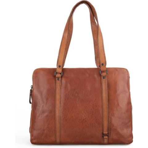 Spikes & Sparrow Laptoptas / Werktas / Aktetas Dames - 14 inch - Leer - Kansas - Cognac