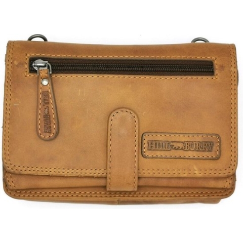 HillBurry Leren Schoudertas-Reisportemonnee-Polstasje