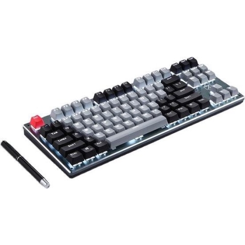 Draadloos Gaming Toetsenbord – Mechanisch – Blauwe Switches – 87 Toetsen – RGB Verlichting – Toetsenbord Gaming – 2.4GHz – QWERTY – Toetsenbord draadloos – Bluetooth – USB receiver – Grijs