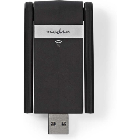 Nedis Netwerk-Dongel - Wi-Fi - AC1200 - 2.4/5 GHz (Dual Band) - USB3.0 - Wi-Fi-snelheid totaal: 1200 Mbps - Windows 10 / Windows 7 / Windows 8