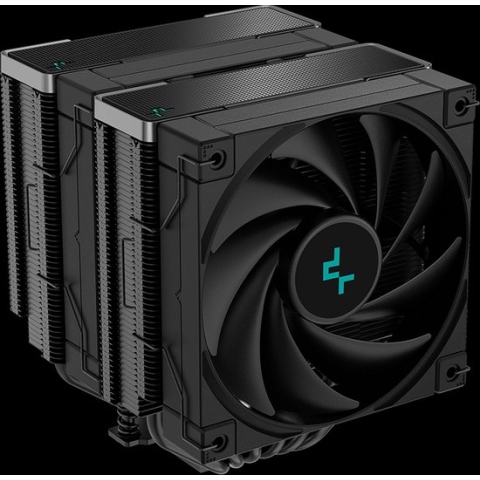 DeepCool AK620 Zero Dark 6x Heat Pipe All Black Dual Tower CPU Air Cooler, 2x FK120 120mm FDB Bearing PWM High Performance Fan, Intel: LGA2066/2011-v3/2011/1700/1200/1151/1150/1155 AMD: AM5/AM4, Easy Install, 260W TDP