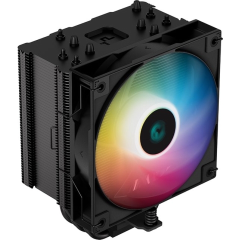 DeepCool AG500 BK ARGB 5x Heat Pipe All Black Single Tower CPU Air Cooler, 1x 120mm Hydro Bearing PWM ARGB High Performance Fan, Intel: LGA1700/1200/1151/1150/1155 AMD: AM5/AM4, Easy Install