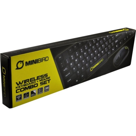 Minibird - Essential Combipakket Draadloos Toetsenbord + Muis Qwerty UK - Grijs