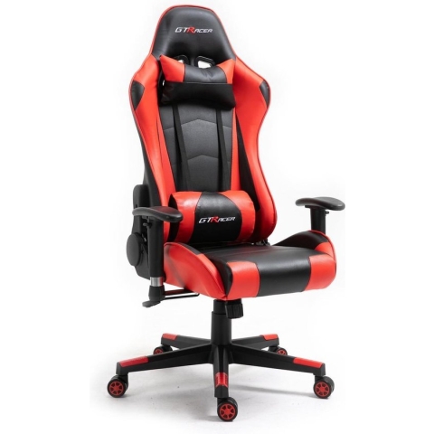 GTRacer Pro - Game Stoel - Gaming Stoel - Ergonomische Bureaustoel - Gamestoel - Verstelbaar - Gaming Chair - Zwart / Rood