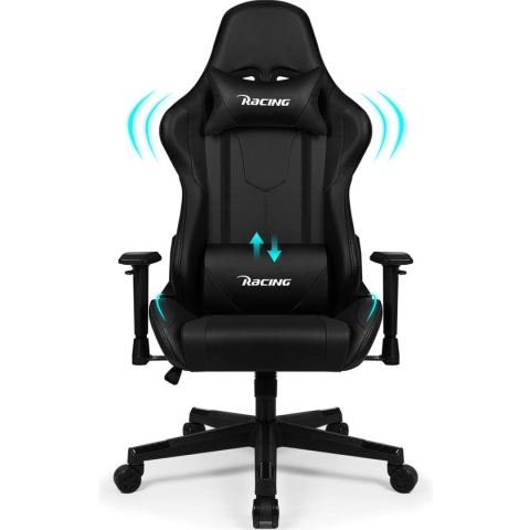 Gaming Stoel-Gaming Chair mit 90°-165° Rugleuning-Racing Style-Max Gewicht 150 kg-Zwart