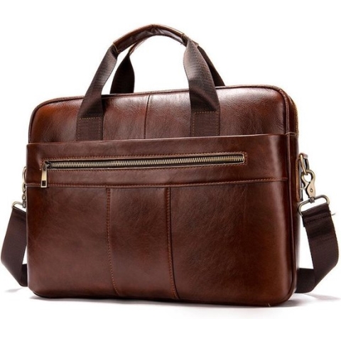 Laptoptas 15 inch Schoudertas Handtas Tas Bruin Leer - Urban U®