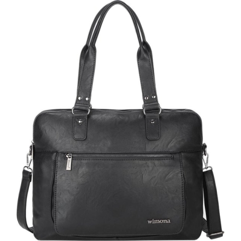 Wimona Verona 2099 Schoudertas / Laptoptas 2 Vaks - Zwart