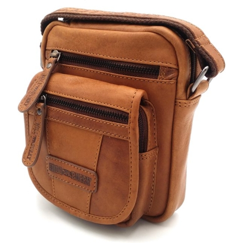Hill Burry - VB10048 - 3112 - echt leren - schoudertas – crossbodytas- stevig - vintage leder- bruin /cognac