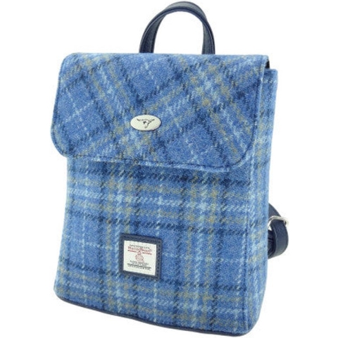 Glen Appin Harris Tweed Mini Rugzak Tummel Lichtblauw - Made in Scotland