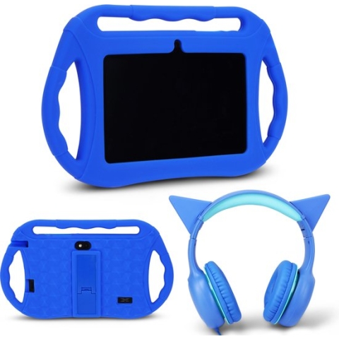Kindertablet - Vanaf 2 jaar - Kinderlaptop - Tablet - Voor Kinderen - Kind - Inclusief Beschermhoes & Koptelefoon