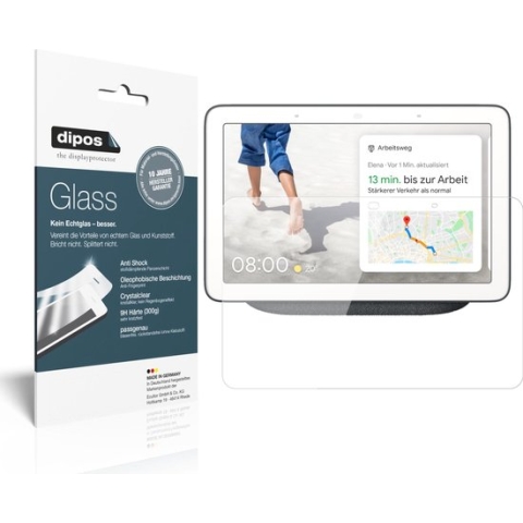 dipos I 2x Pantserfolie helder compatibel met Google Nest Max Beschermfolie 9H screen-protector