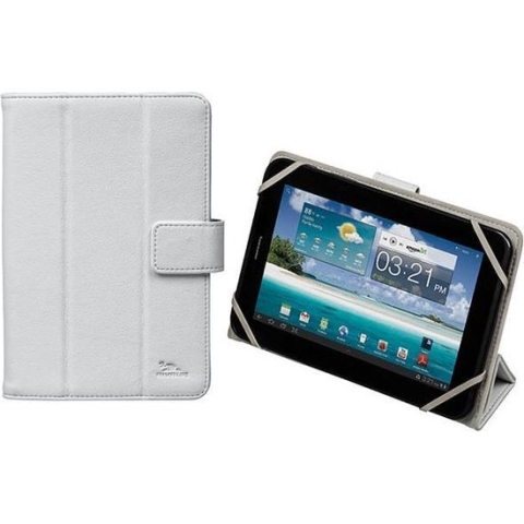 RivaCase 3112 - Universele Tablet case - 7 Inch (Samsung Galaxy tab4 7.0 / Acer Iconia Tab B1-710 / Asus Fonepad Me372CL / Lenovo LePad A2207) - Wit