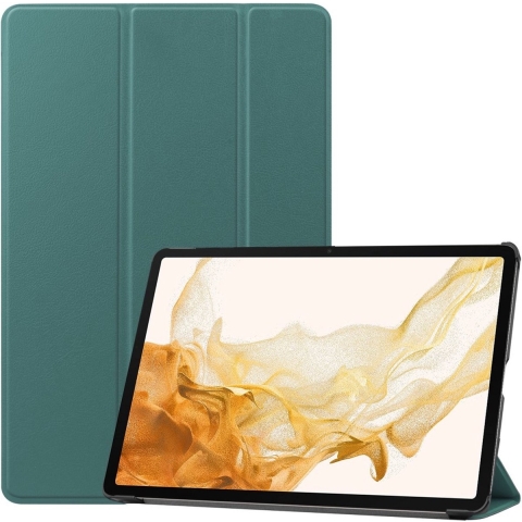 3-Vouw sleepcover hoes - Samsung Galaxy Tab S7 Plus / Tab S8 Plus - Groen