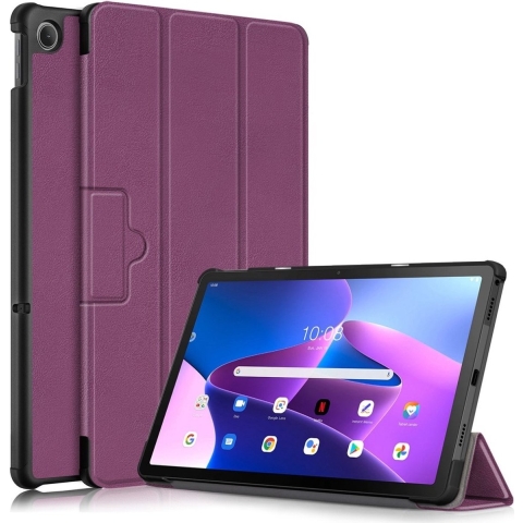 Lunso - Lenovo Tab M10 Plus Gen 3 (3e generatie) - Tri-Fold Bookcase hoes - Paars