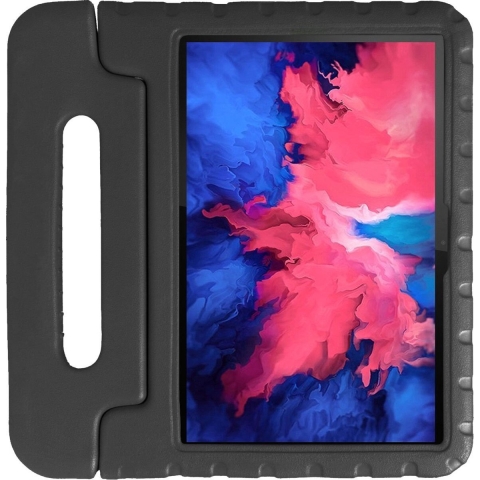 Kinder Tablethoes met Handvat Zwart Geschikt voor Lenovo Tab P11 / P11 Plus - Tablethoes Kindvriendelijk - Beschermhoes voor Kinderen - Shockproof - met Standaard - Tegen Vallen