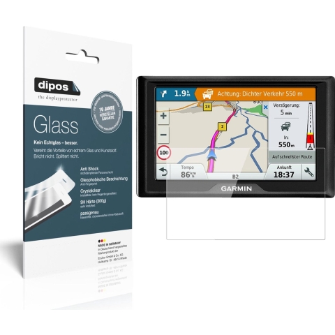 dipos I 2x Pantserfolie helder compatibel met Garmin Drive 5 MT-S EU Beschermfolie 9H screen-protector