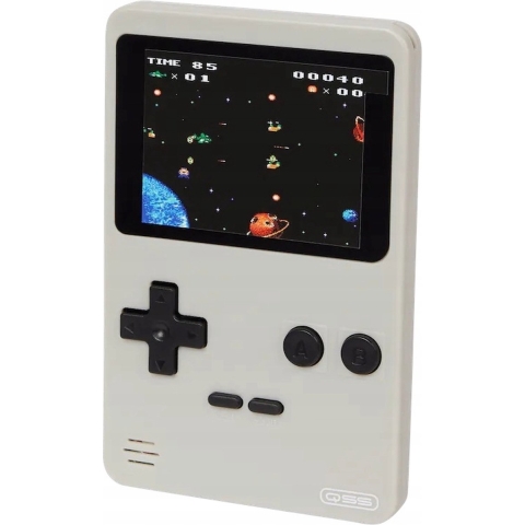 QSS Mini Retro Arcade Spelcomputer - Portable Spelcomputer voor Kinderen - 240 Spellen - 2.8 Inch Scherm - Classic Consoles - Grijs