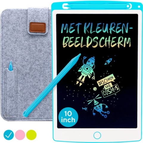 LCD Tekentablet "Blauw" 10 inch - Tekentablet Kinderen - Schoencadeautjes - Sint - Kinderen - Speelgoed Jongens & Meisjes - Kids Tablet - Schrijfbord - Grafische Tablet - Teken Ipad - Kinderspeelgoed - Kinder Speelgoed - Speelgoed Voor In De Auto