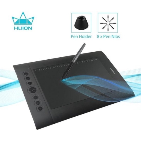 Huion® H610 Pro V2 Tekentablet - 8192 niveaus - Drawing tablet - Tilt control - Grafische tablet - 266PPS + 5080LPI - Rechts- en linkshandig