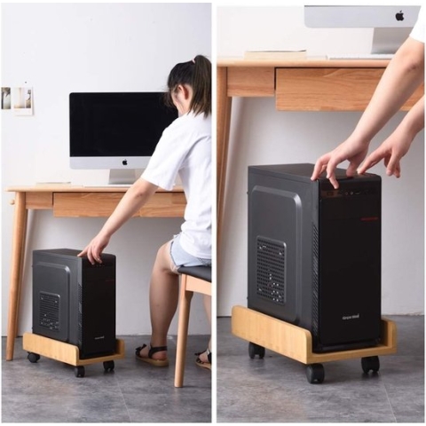 standaard auto behuizing computer-toren-desktopbehuizing, mobiele autohouder met afsluitbare zwenkwielen nature