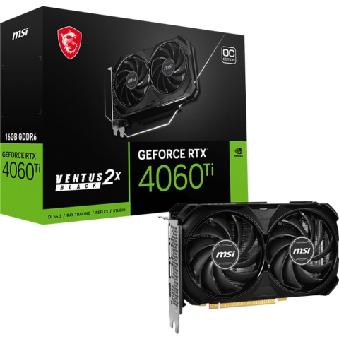 MSI GEFORCE RTX 4060 TI VENTUS 2X BLACK 16G OC 16 GB GDDR6