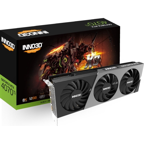 Inno3D GeForce RTX 4070 Ti X3 - Videokaart - 12GB GDDR6X - PCIe 4.0 - 1x HDMI 2.1 - 3x DisplayPort 1.4a