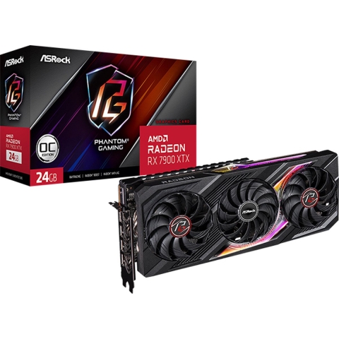 ASROCK Radeon RX 7900 XTX Phantom Gaming 24GB OC - Videokaart - 24 GB GDDR6 - PCIe 4.0 x16 - 1x HDMI, 3 x DisplayPort