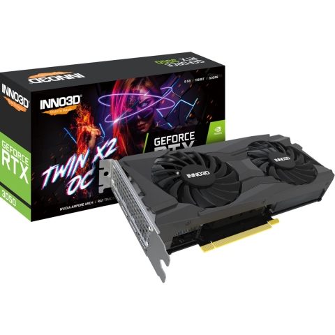 Inno3D GeForce RTX 3050 TWIN X2 OC - Videokaart - 8 GB GDDR6 - PCIe 4.0 - 1x HDMI, 3x DisplayPort