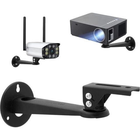 Projectorbehuizing voor aan de muur, 3 kg trekkracht, 20 cm mini-beamer projectorbehuizing, 360 graden verstelbare projector, plafond voor CCTV/camera's/projectoren/webcams, zwart