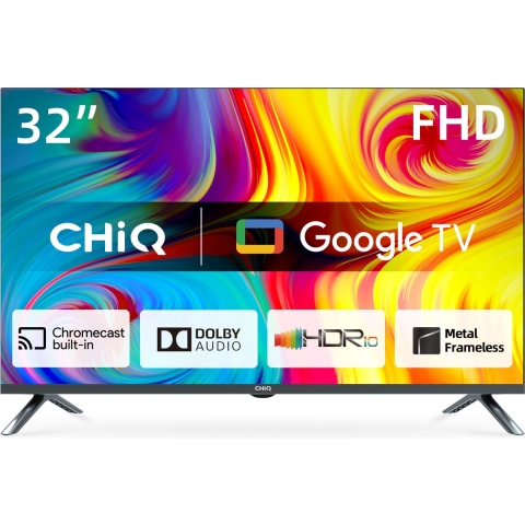 CHiQ L32H8CG - 32 inch Google TV - Metal Frameless - HDR10&HLG - Google Play store