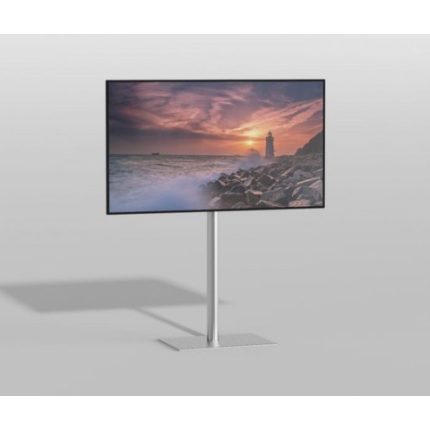TV vloerstatief TILE 120 Design Tv standaard Geborsteld RVS 19-40” - VESA 100X100
