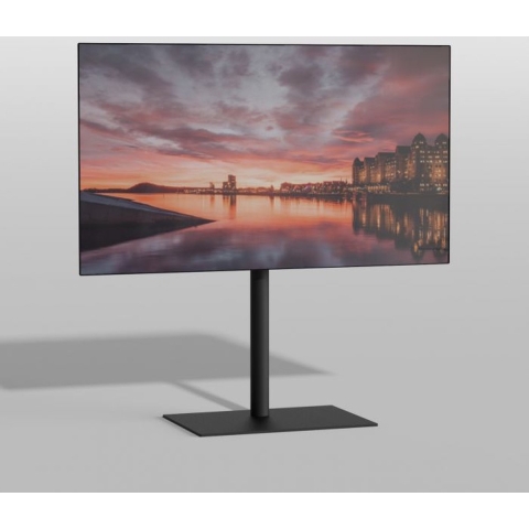 TV vloerstatief SQUARE 80 Design Tv standaard Trendy Zwart Staal 32-65” - VESA 400x300
