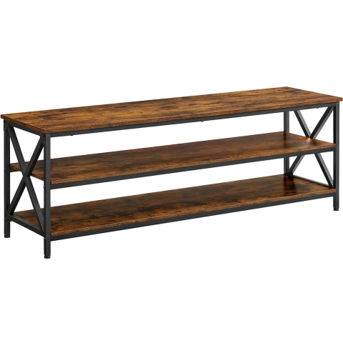 Nancy's Suitland TV Meubel - Lowboard - TV Kast - Tot 65 Inch - Lowboard - Industrieel - Bruin - Zwart - Bewerkt Hout - Metaal - 147 x 40 x 50 cm