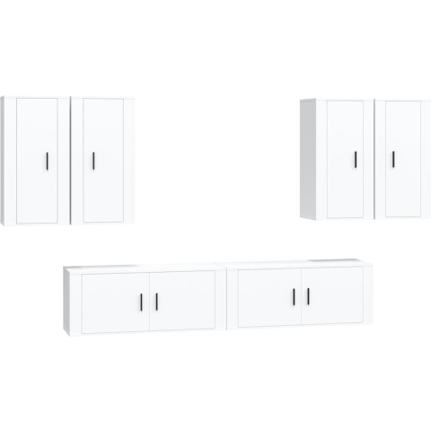 vidaXL-6-delige-Tv-meubelset-bewerkt-hout-wit