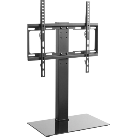 Tv standaard - Audizio TTTS40 tv voet voor 32 - 55 inch tv's - In hoogte verstelbaar (3 standen) - Met glossy 8mm glazen voet - Zwart