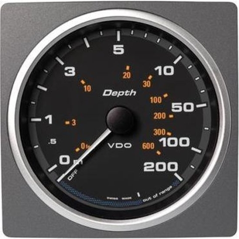 VDO AcquaLink zwarte Dieptemeter 200 meter 110mm