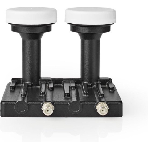 Nedis LNB - Twin Monoblock 6° - Outputs: 2x F-connector - Ruisbereik: 0.85 dB - Conversiewinst: 52 - 67 dB - Zwart - Geschikt voor: Astra+ / Hotbird