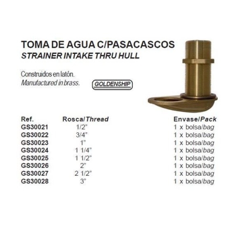 Zeef Inlaat messing (schroefdraad: 1'') (GS30023)