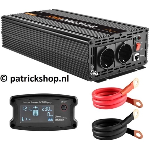 EnRise 12V-230V Zuivere Sinus Omvormer - 1500W/3000W + controller