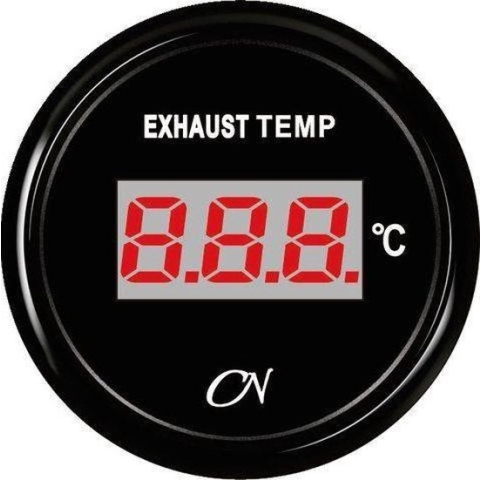 CN digitale zwarte Uitlaattemperatuurmeter Ø52mm Thermokoppel