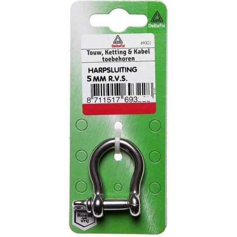 Harp-Sluiting. 5.0-mm. RVS-A2. Delta-Fix.